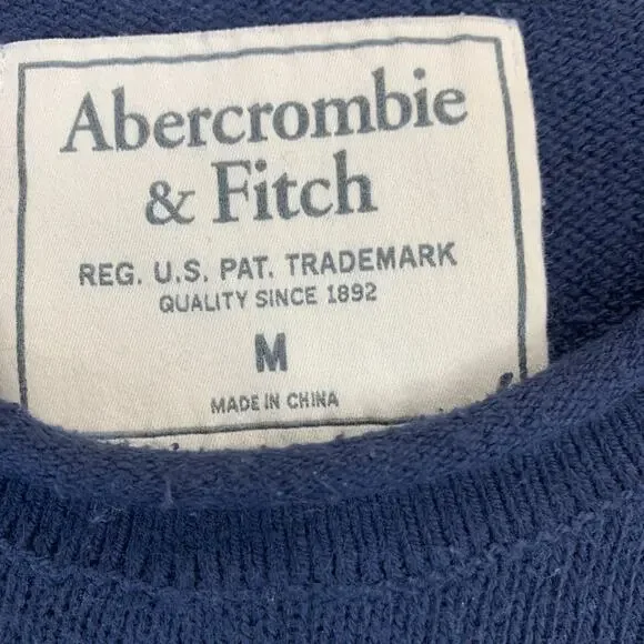 Vintage Abercrombie & Fitch Wool Blend Blue Double Moose Sweater Med - Picture 3 of 9